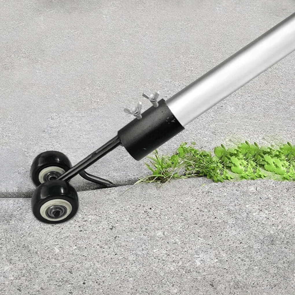Weeder Pro ogräsrensare med hjul som används på betongplattor