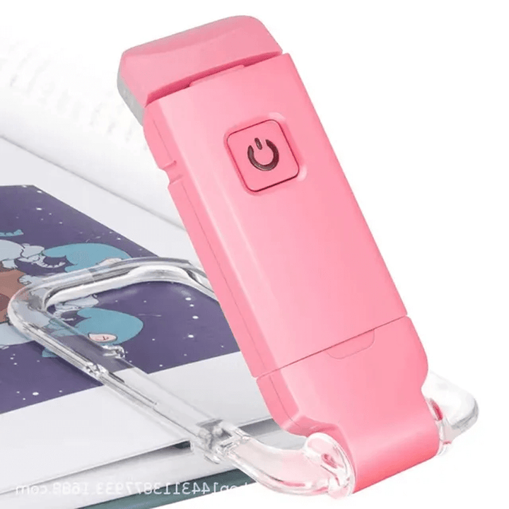 Rosa USB-uppladdningsbar läslampa för böcker