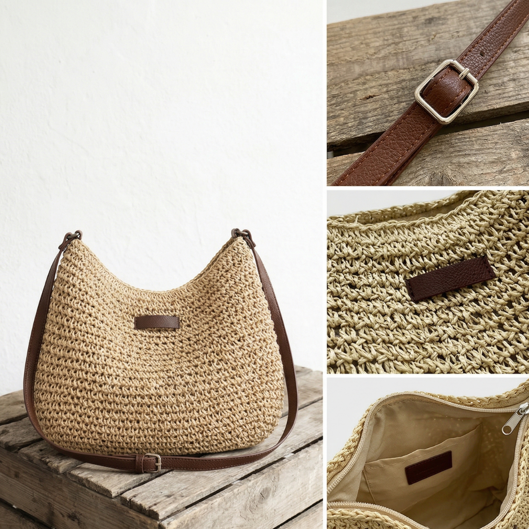 Mångsidig crossbody väska i beige som passar till vardags och fest