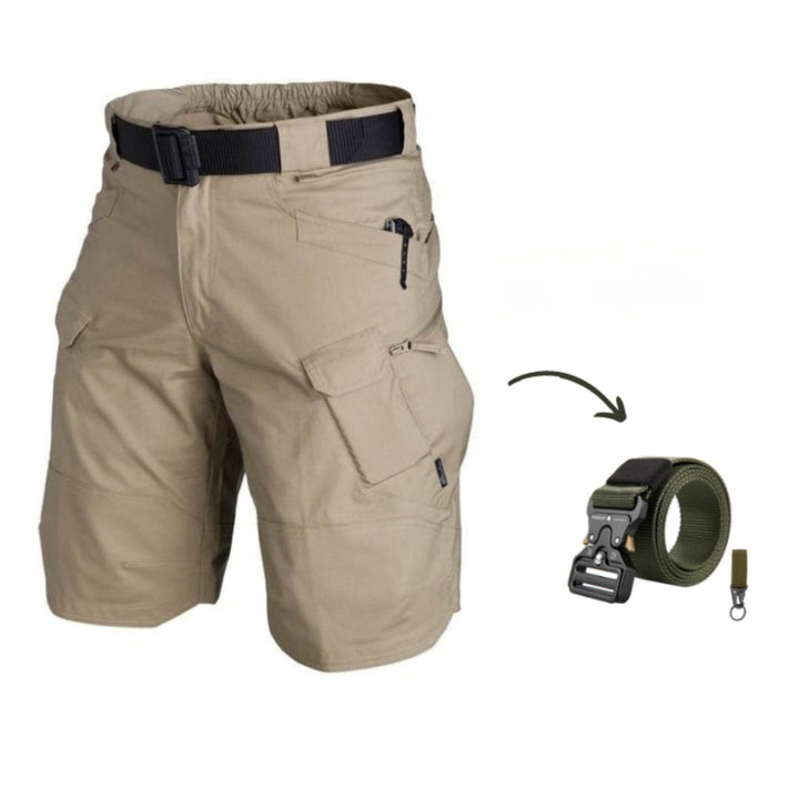 Gröna cargo-shorts för herr med praktiska sidofickor och sommarstil