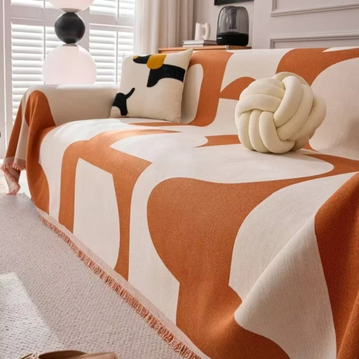 Geometriskt sofffodral i modern stil för vardagsrum och hemtextil