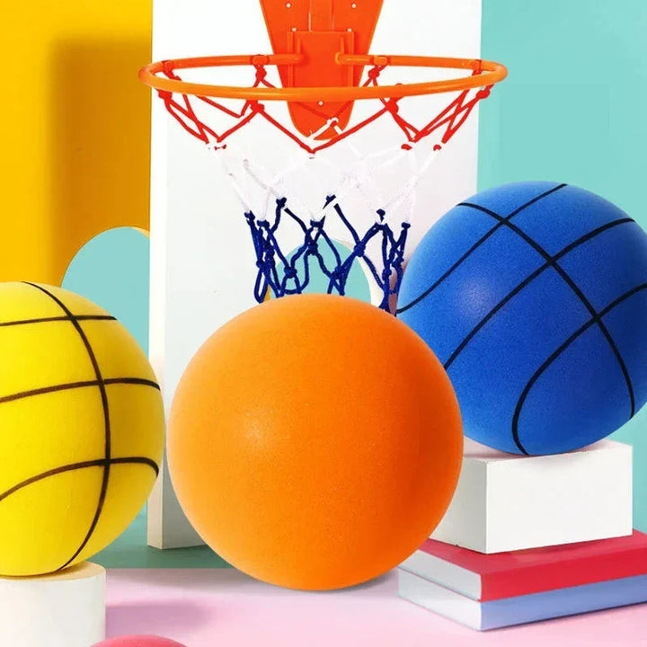 Mjuk och ljudlös tyst basketboll för rolig träning och lek inomhus