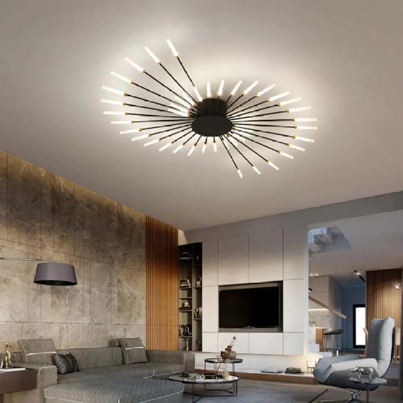 Elegant hängande taklampa med gnistrande kristaller och varmt LED-ljus