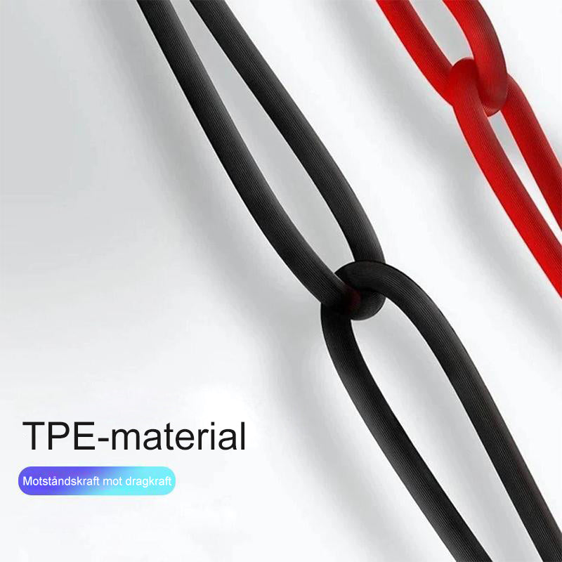 "3-i-1 magnetisk laddningskabel, svart, med förvaringslåda, små kontakter: Android, Type C, iPhone, kompakt design."