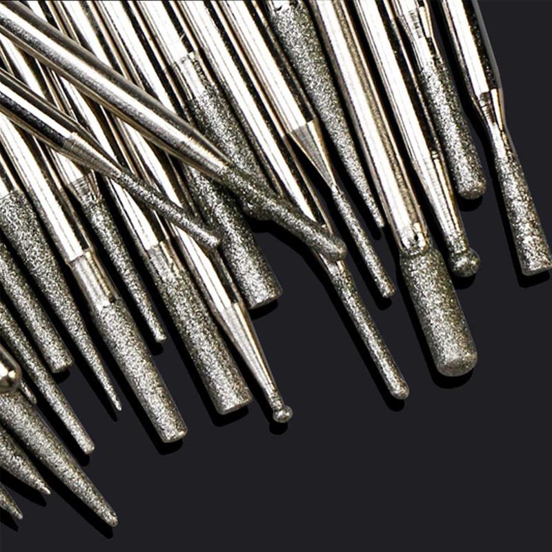 "30 st diamant gravyrborrare för smycken och sten, silverglänsande borrar i olika storlekar för exakt DIY gravering."