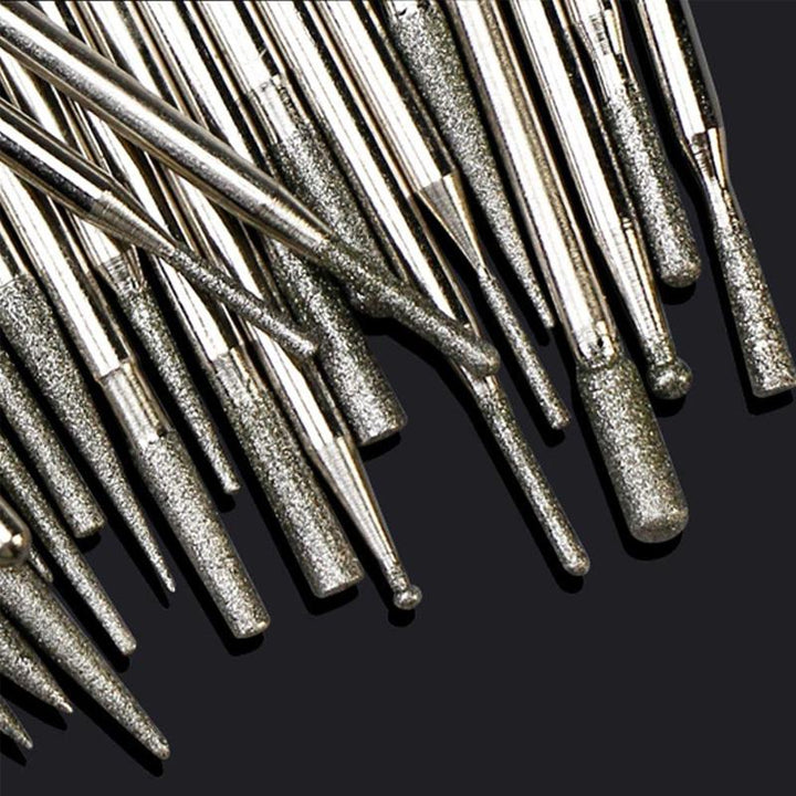 "30 st diamant gravyrborrare för smycken och sten, silverglänsande borrar i olika storlekar för exakt DIY gravering."