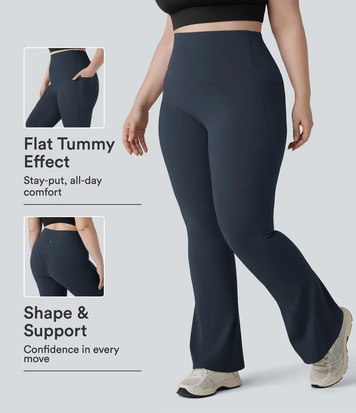 Bootcut yogabyxor i plusstorlek som framhäver silhuetten snyggt