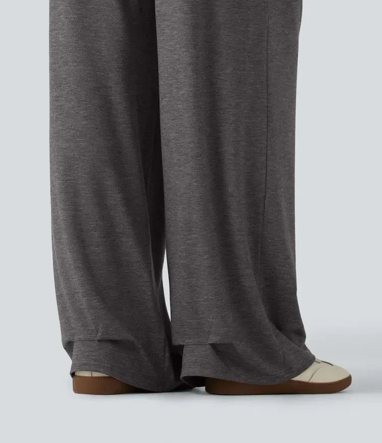 Snygga baggy yogabyxor i dammodell med rynkad design