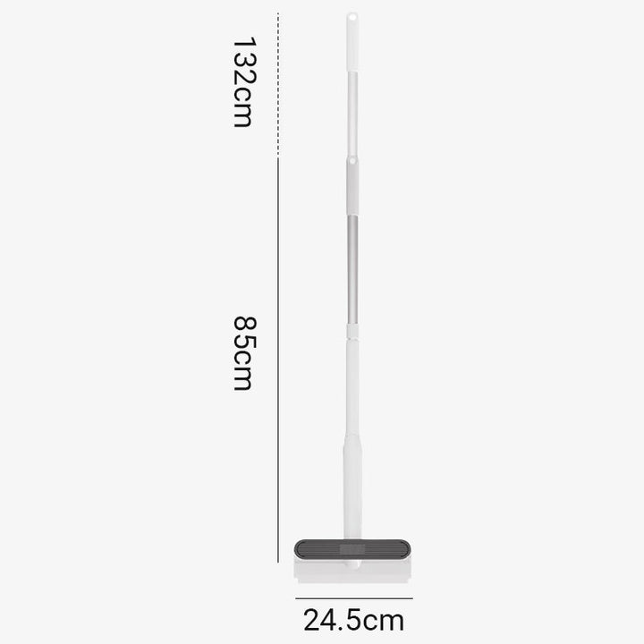 Måttskiss som visar fönsterputsarens längd på 85 cm till 132 cm och bredd på 24.5 cm