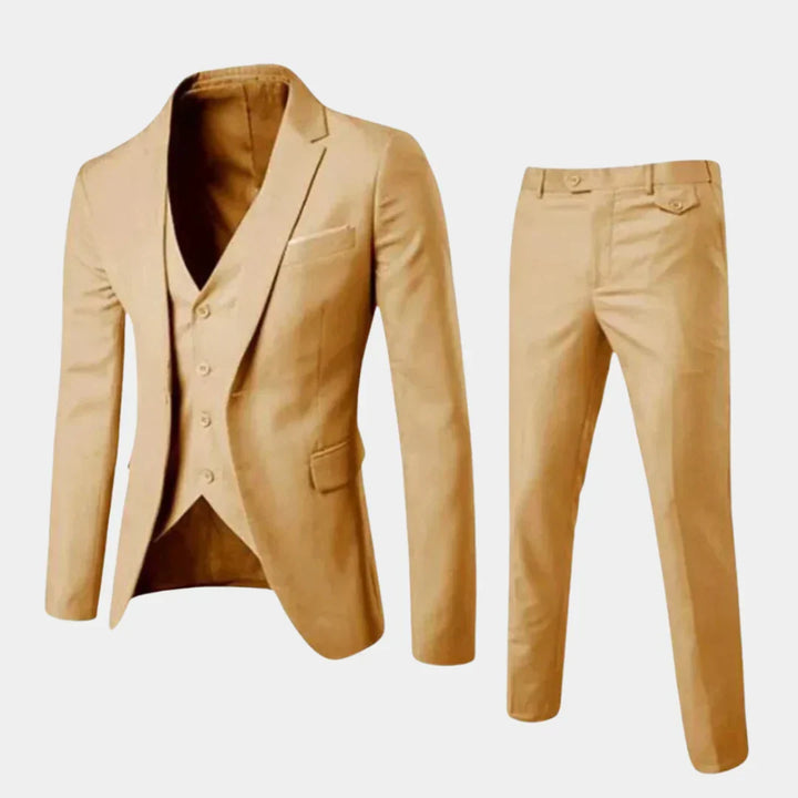 Beige elegant herrkostym för formella tillfällen
