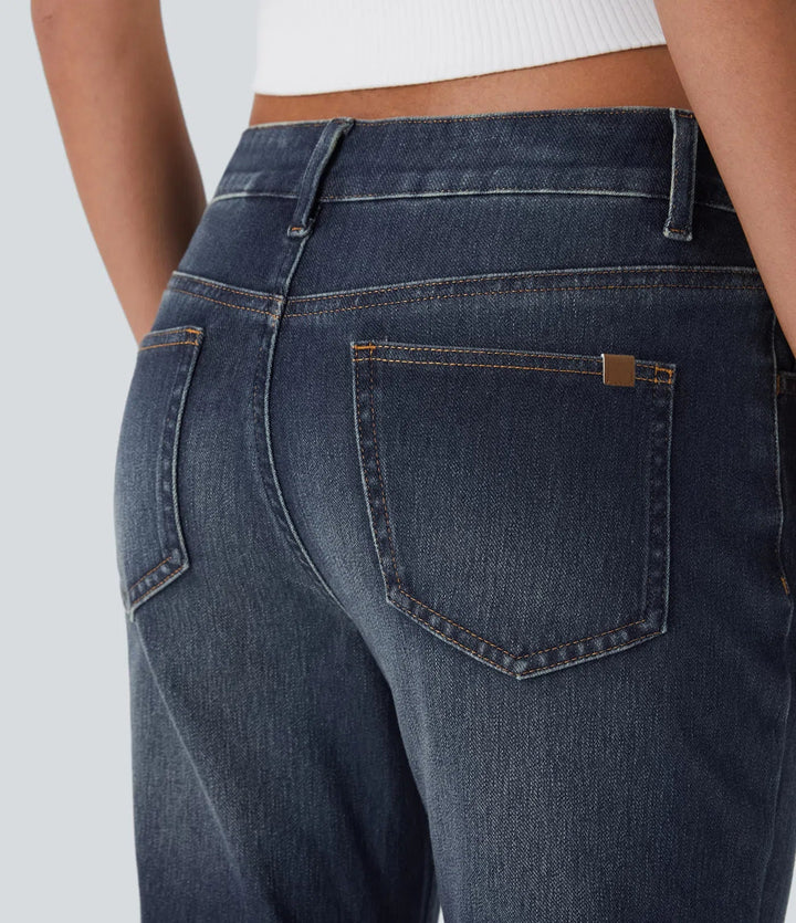 Stilrena vardagsjeans med stretch och bootcut för kvinnor