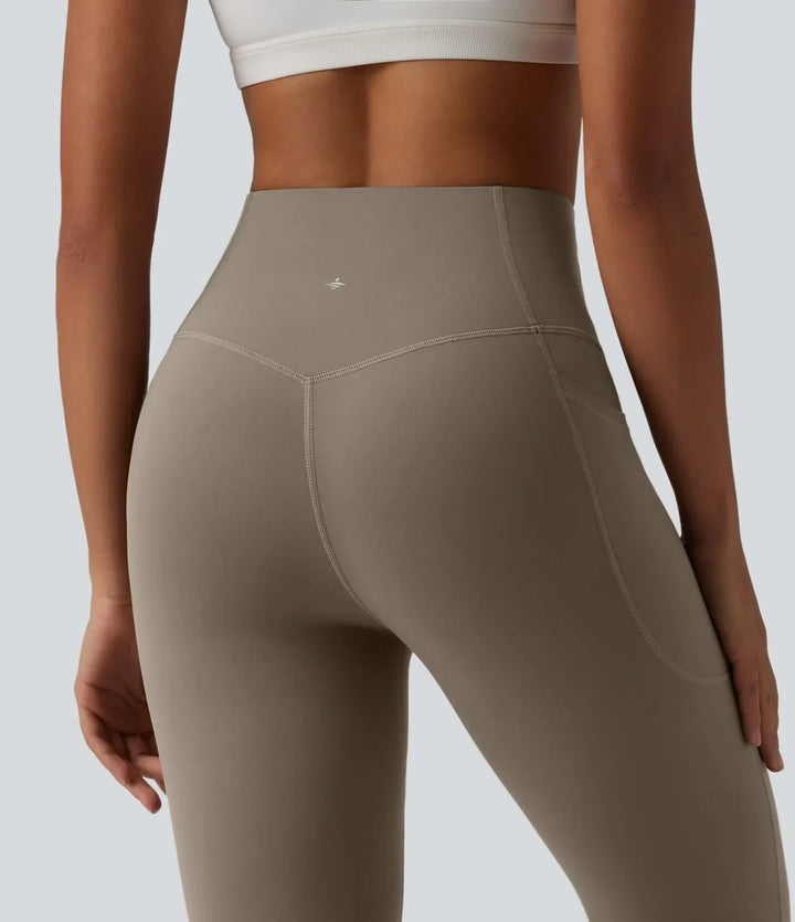 Utsvängda träningsbyxor för dam med hög komfort och stretch
