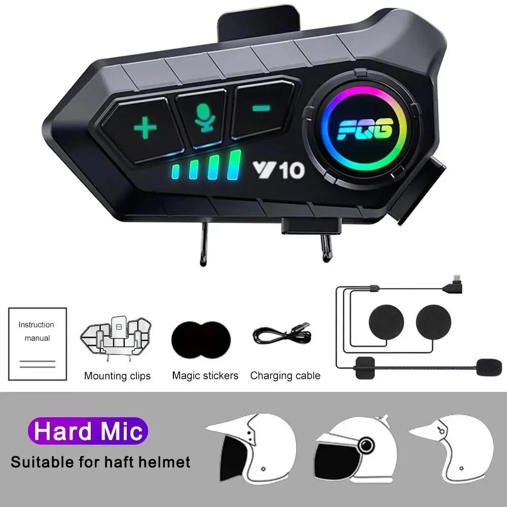 MC headset med mikrofonalternativ för olika hjälmtyper