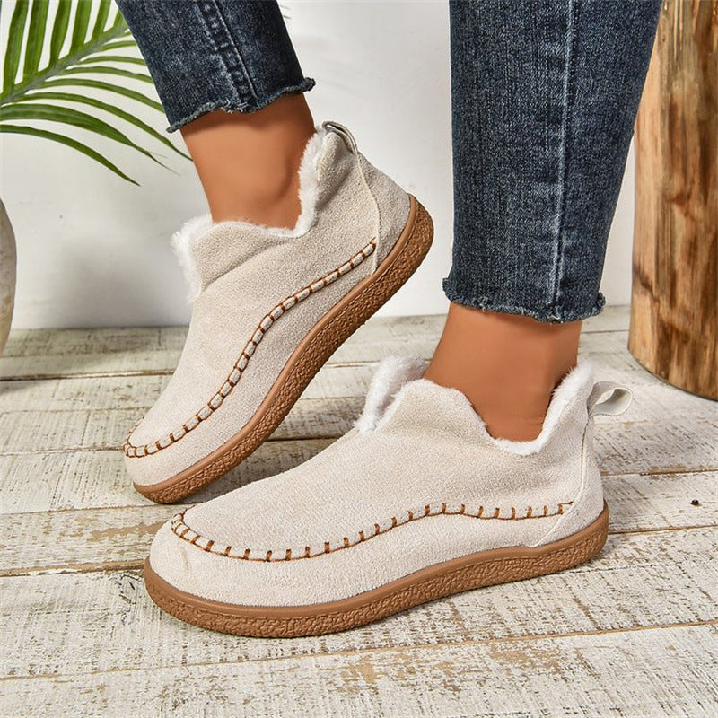Bekväma damskor som slip-on med värmande foder, halksäker sula och mysig känsla för vinterbruk.