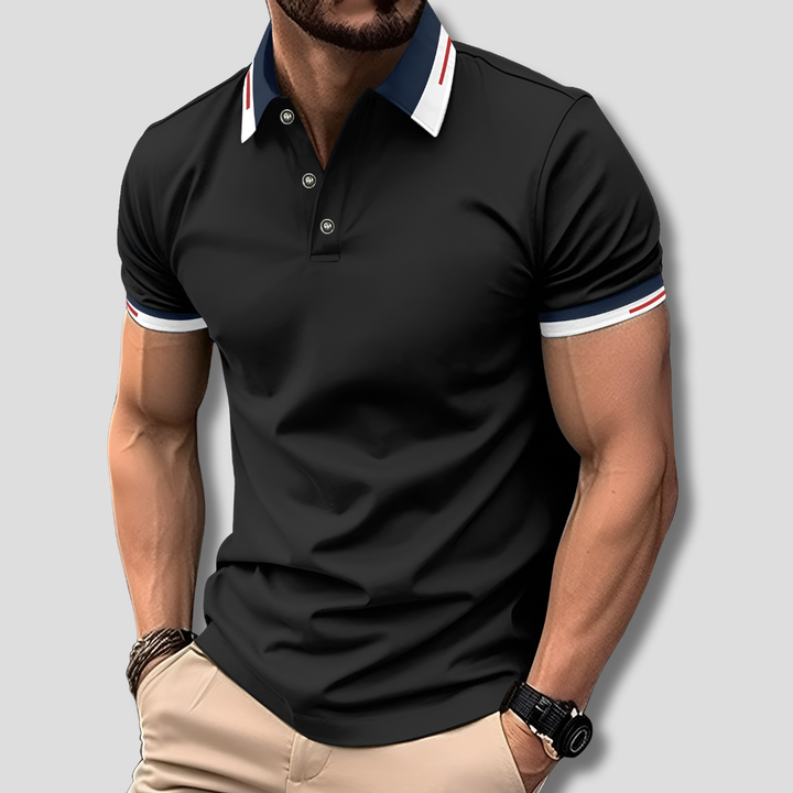 Stilren kortärmad polotröja för herrar i regular fit och klassisk design