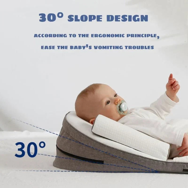 Sövkudde för baby med lutning för bättre matsmältning, brun nyans