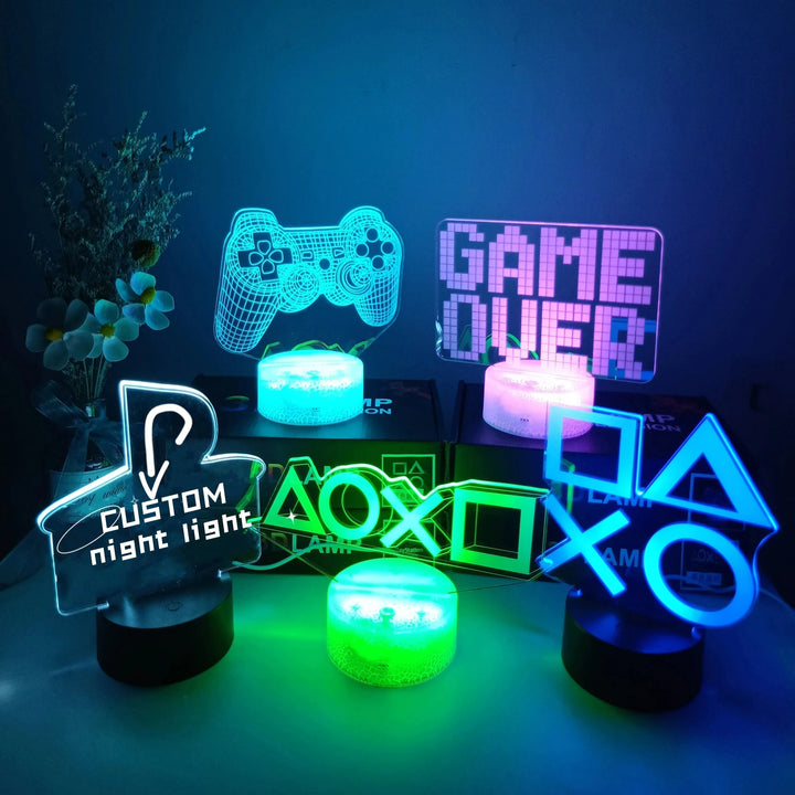 Nattlampa för barn och gamers med flerfärgad LED-belysning