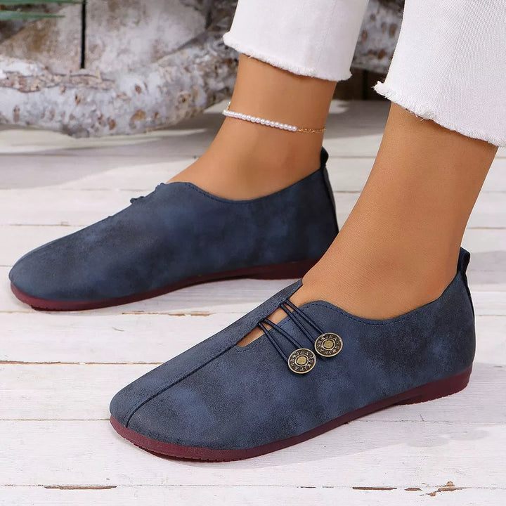 Slip-on loafers för kvinnor, mångsidiga skor dam för vardag och sommar