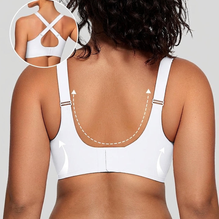 Mjuk trådlös plus size bh för damer med modern meshdesign