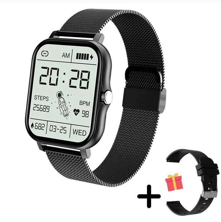 Stilren smartwatch dam i guldton med matchande länk