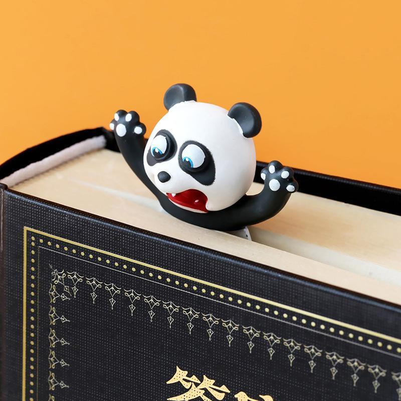 3D-djurbokmärken för barn i färgglad PVC, djurmotiv som panda och hund, perfekt lästillbehör och prydnad.