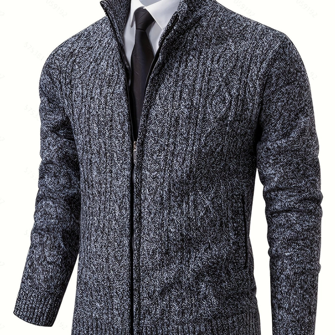 Slutbild i galleri på elegant zip cardigan för herrar