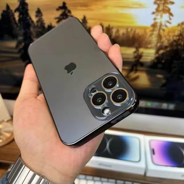 Elektropläterat Matt Akryl Glas iPhone Skyddsfodral