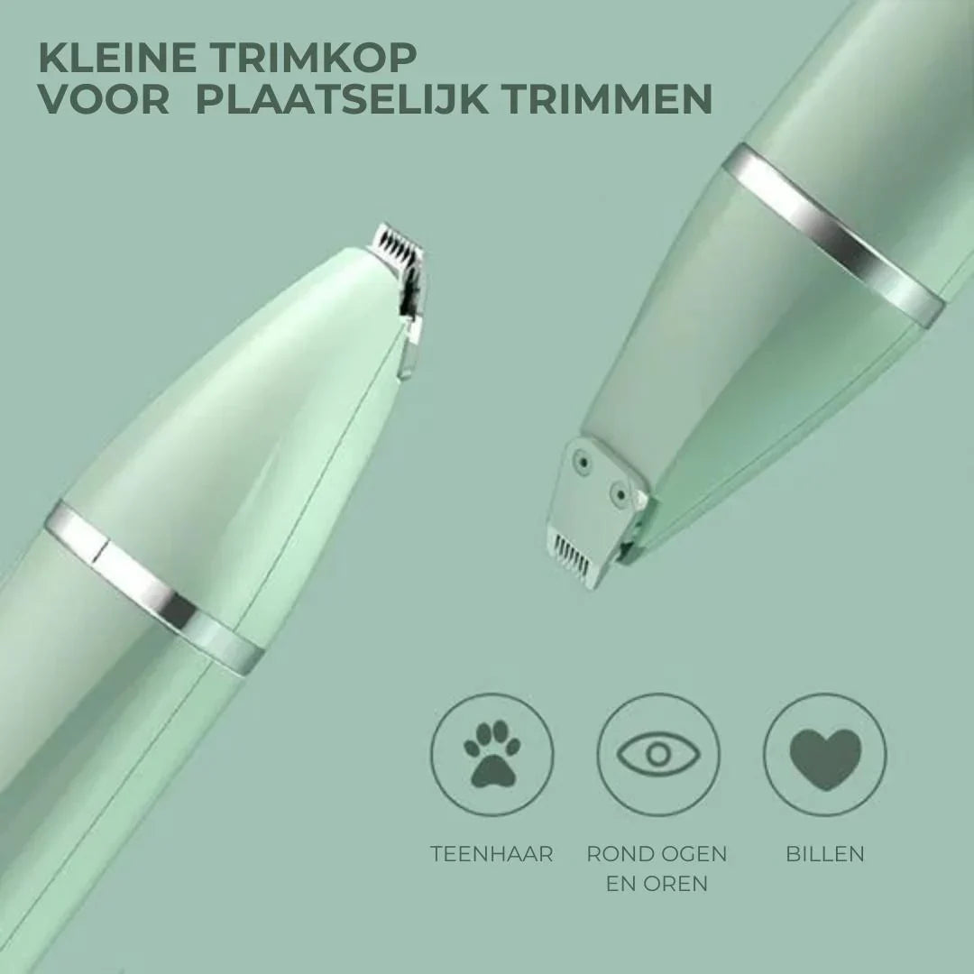 Tystgående katttrimmer för stressfri pälsvård och klovård. Denna uppladdningsbara djurtrimmer är skonsam.