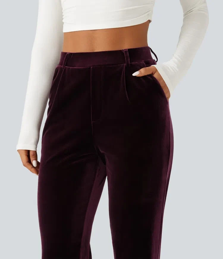 Moderna dambyxor med stretch och hög midja för en bekväm stil