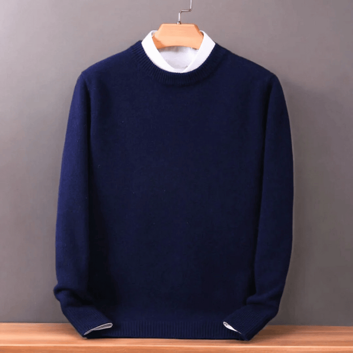 Grå oversized pullover med rund halsringning för stilmedvetna män