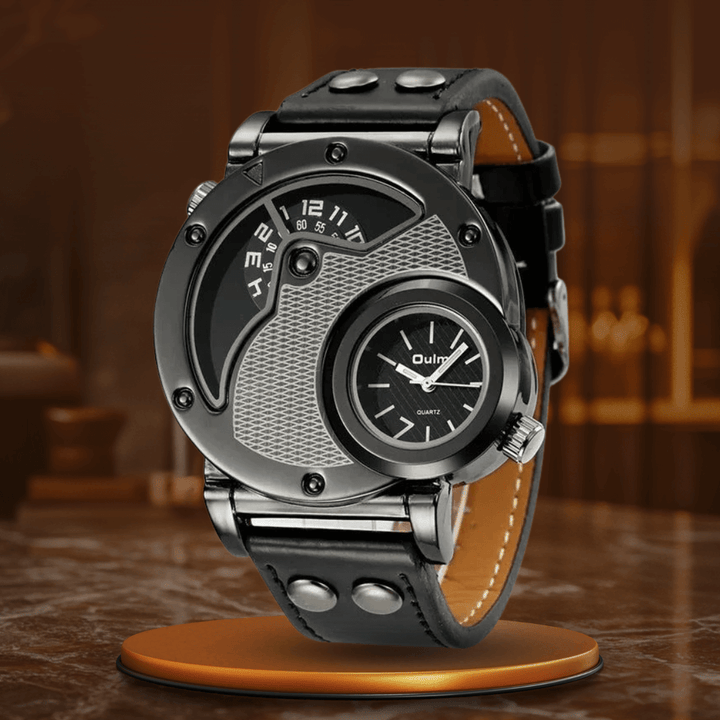 Elegant Dual Time Quartz Klocka