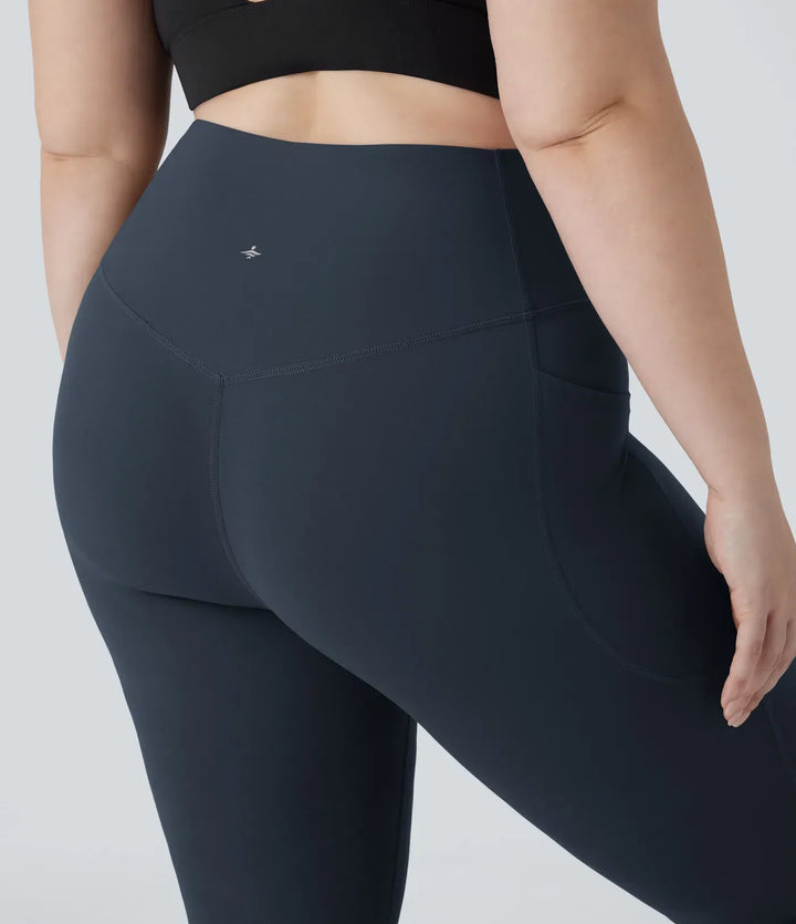 Svarta formande bootcut yogabyxor med perfekt passform för dam