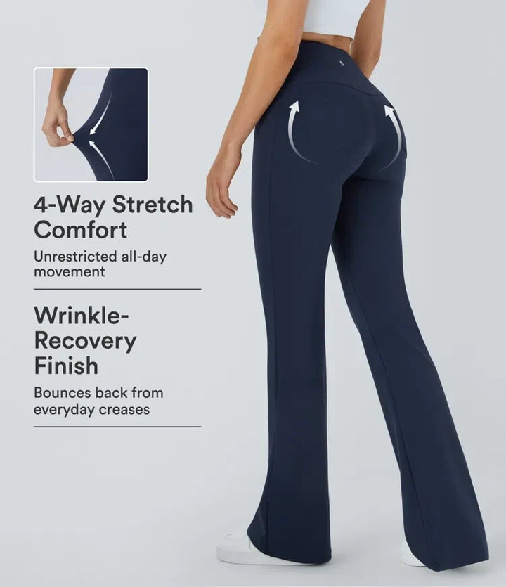 Bakifrån på dam i DayStretch högmidjad utsvängd yogaleggings med ficka