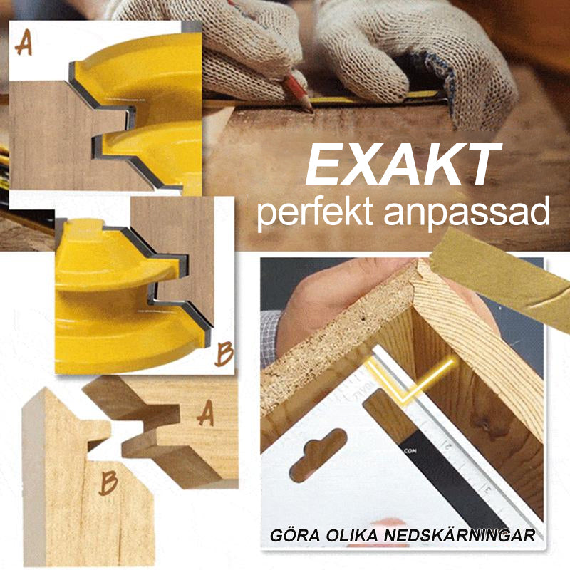 45° träbearbetningsverktyg för starka fogar, exakt skärning, teflonbeläggning, för trä- och MDF-projekt