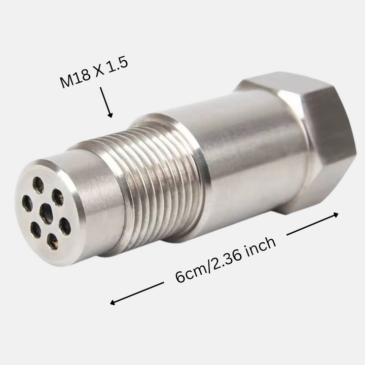 O2-sensor adapter med måttangivelser och gängspecifikation M18 x 1.5