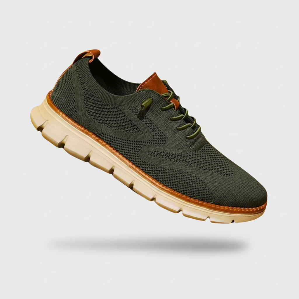 Ovandel i ventilerande mesh på grå herrsneakers