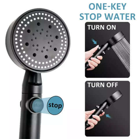 LuxShower® 5 lägen högtrycksdusch med Intelligent LED Temperatur Display