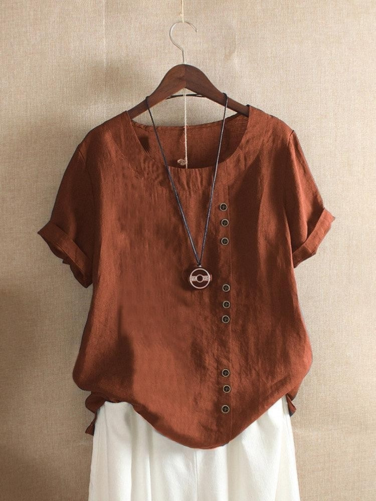 Elegant feminin topp för damer i lätt och luftigt material, perfekt som sommarkläder