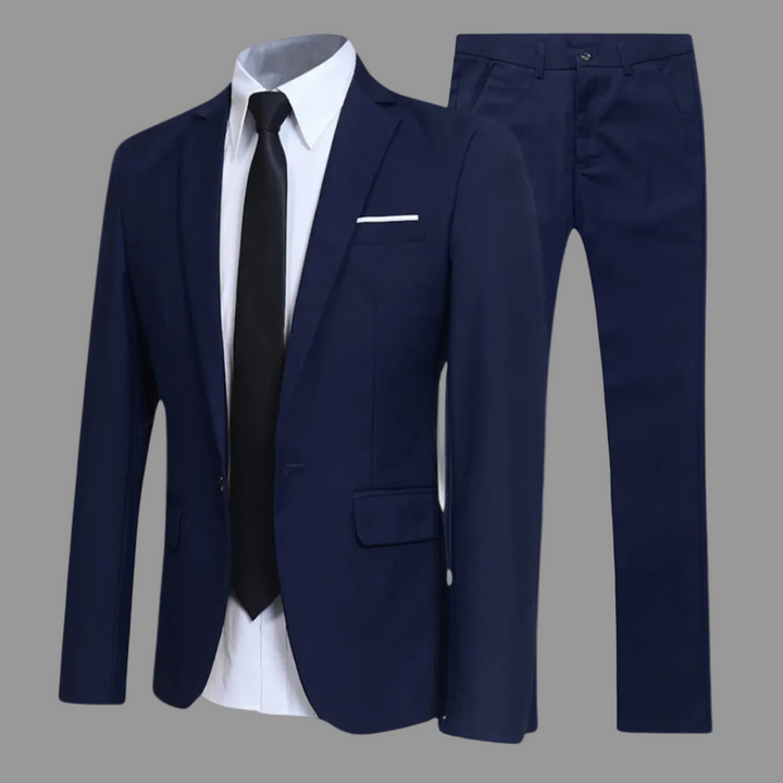 Elegant blazer och kostymbyxor för män, perfekt som affärskostym