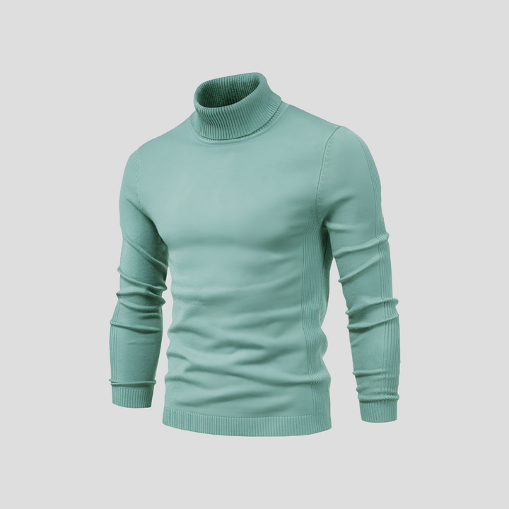 Trendig turtleneck för herrmode, bakifrån för helhetsintryck