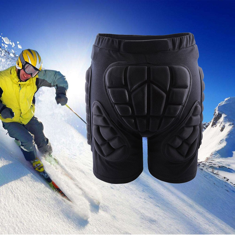 Vadderade skyddsshorts för snowboard och extremsport framifrån