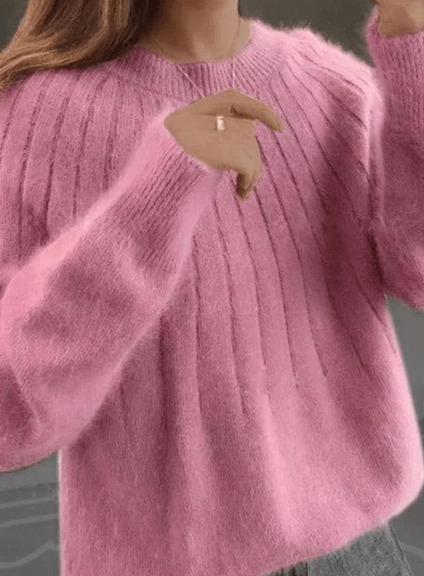 Fluffig stickad tröja – Elegant & Varm