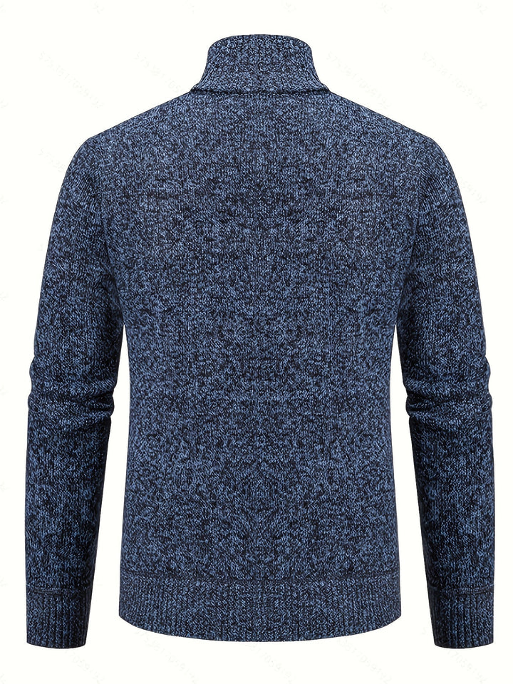 Stilfull herrkläder: texturerad cardigan med zip för kyliga dagar