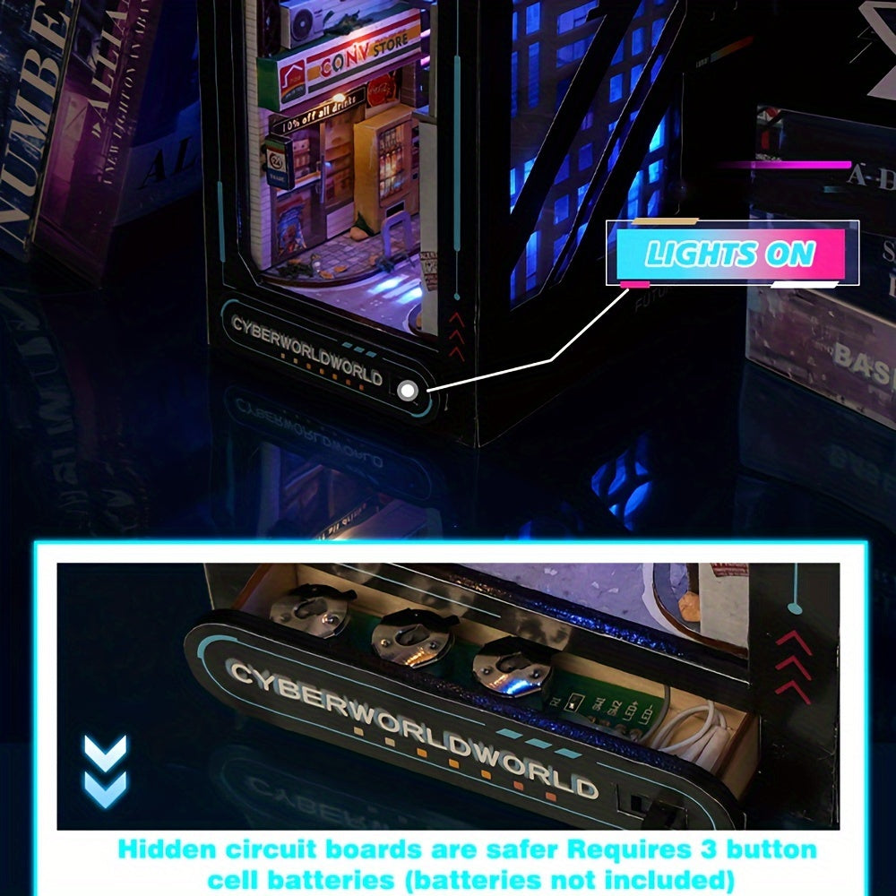 Inredningsdetalj i form av en upplyst cyberpunk 3D-modell