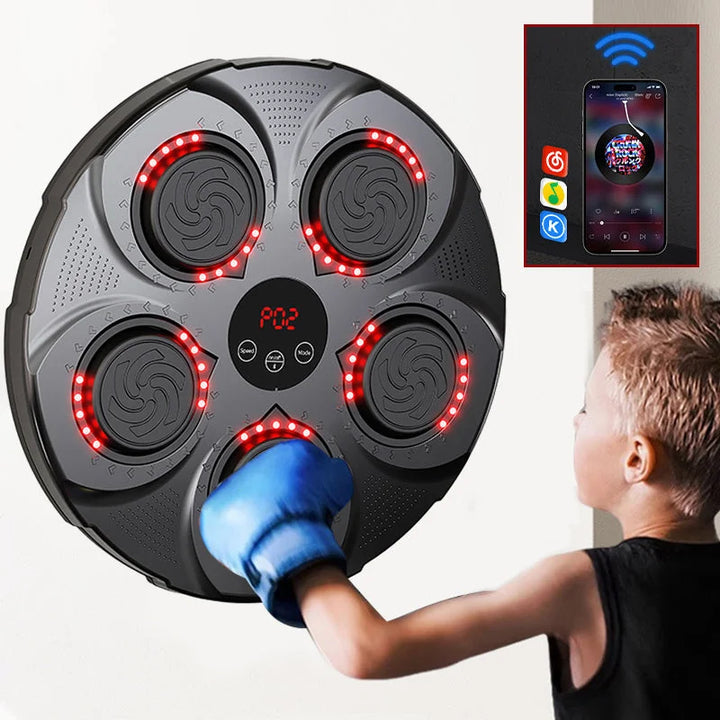 Musikboxningsmaskin med bluetooth monterad på vägg för hemmaträning