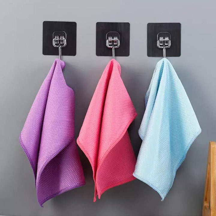 5-pack mikrofiberrengöringsdukar i olika färger, 30x40 cm, stark vattenabsorption för skinande rena ytor i hemmet.