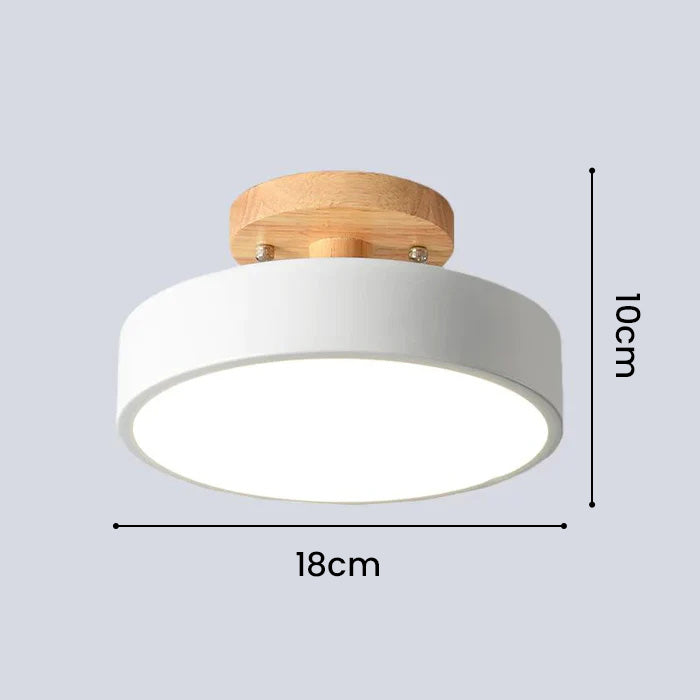 Trädetaljer och minimalistisk design på den moderna LED lampan