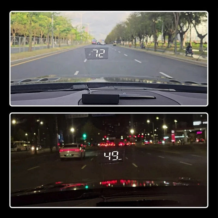 Modern head up display för bilar som visar kördata i realtid