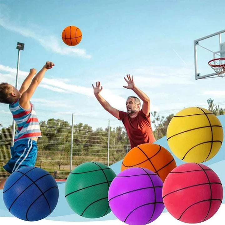 Grön tyst basketboll för säkra inomhuslekar utan störande ljud