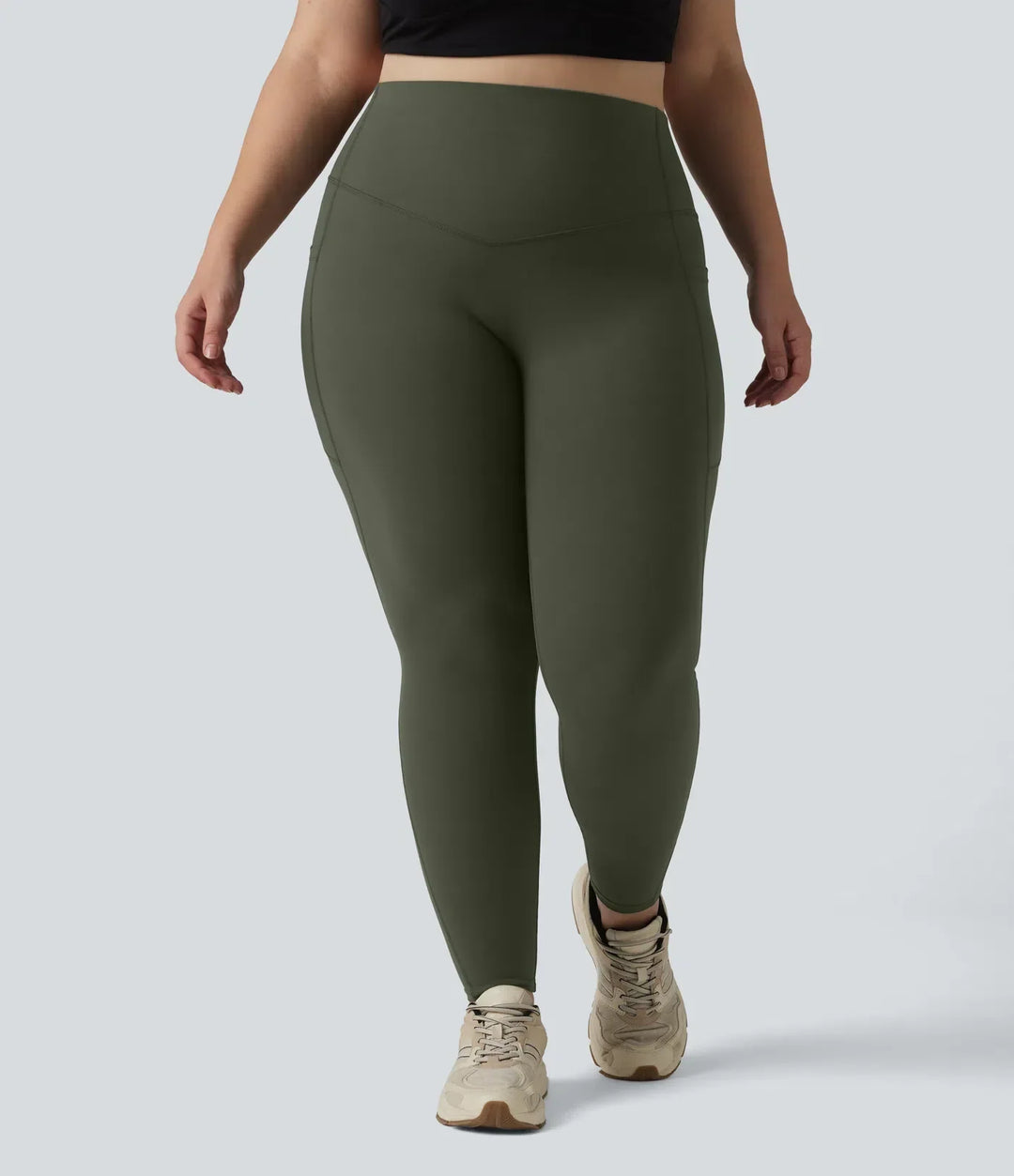 Funktionella sportleggings med fickor på benet